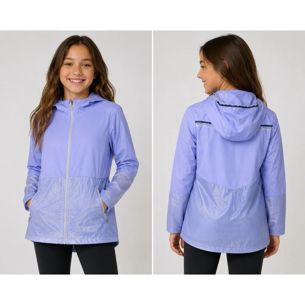 Ivivva by Lululemon Girls Size 7 Lavender Hooded Lightweight Windbreaker Jacket